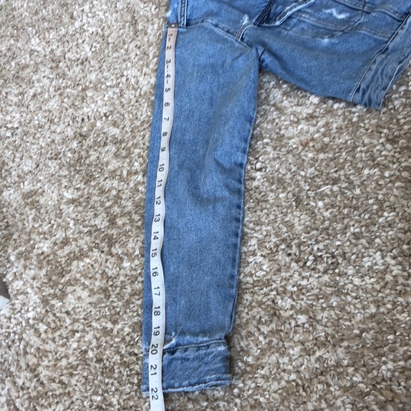 Zara Distressed Jean Jacket Medium Blue Wash Sz XS - Picture 8 of 9